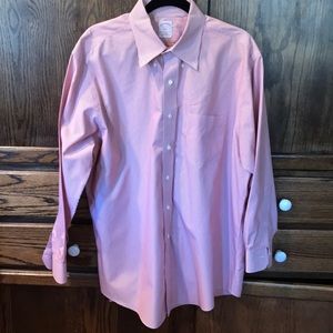 Brooks Brothers Sz 17 2/3 Red Striped Dress Shirt